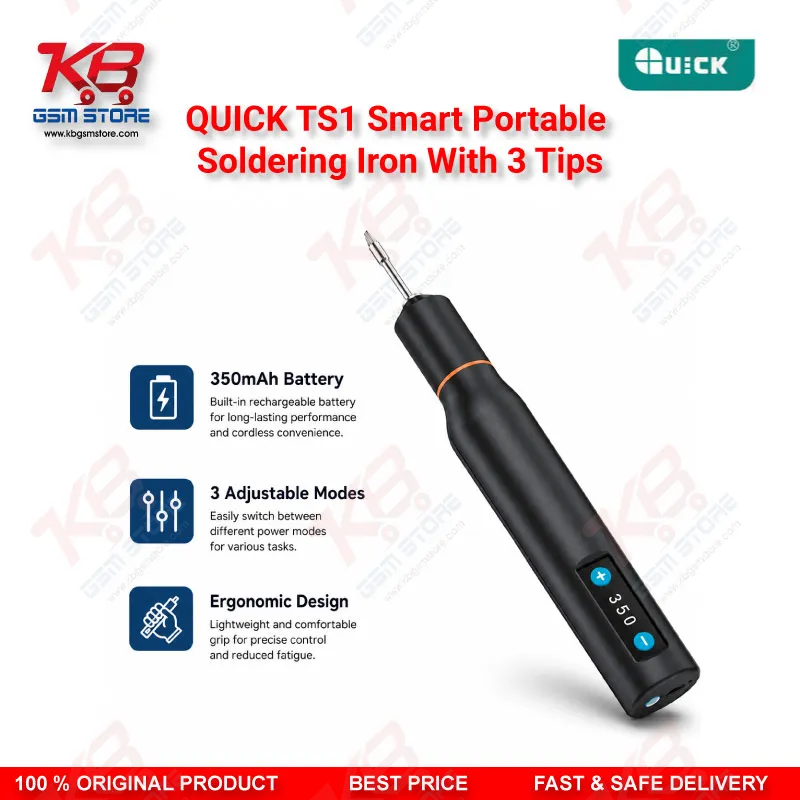 QUICK TS1 Smart Portable Soldering Iron With 3 Tips