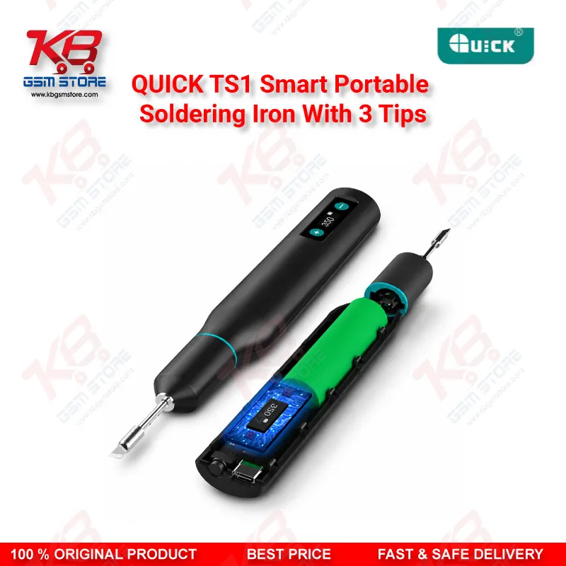 QUICK TS1 Smart Portable Soldering Iron With 3 Tips