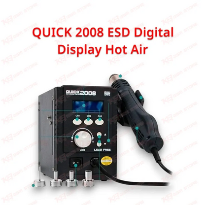 QUICK 2008 ESD Digital Display Hot Air Rework Station – 700W BGA SMD Soldering Station