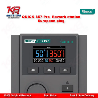 QUICK 857 Pro 580W Digital Hot Air Rework Station (European Plug)