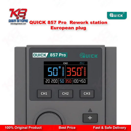 QUICK 857 Pro 580W Digital Hot Air Rework Station (European Plug)