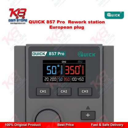 QUICK 857 Pro 580W Digital Hot Air Rework Station (European Plug)