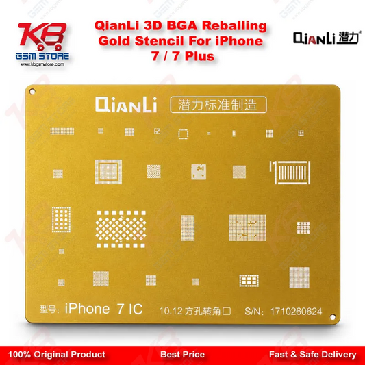 QianLi 3D BGA Reballing Gold Stencil For iPhone 7 / 7 Plus