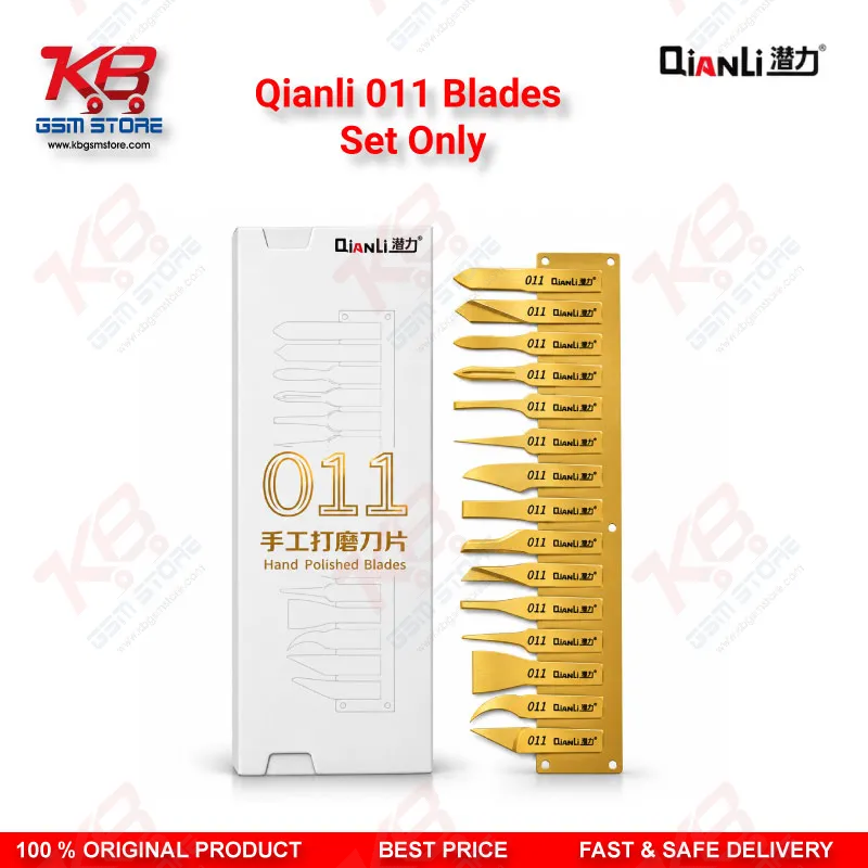 Qianli 011 Blades Set Only – 16 Hand-Polished CPU IC Glue Removal & Chip Lifting Blades for Mobile Motherboard Repair