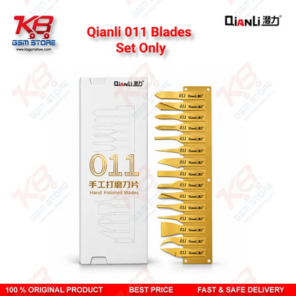 Qianli 011 Blades Set Only – 16 Hand-Polished CPU IC Glue Removal & Chip Lifting Blades for Mobile Motherboard Repair