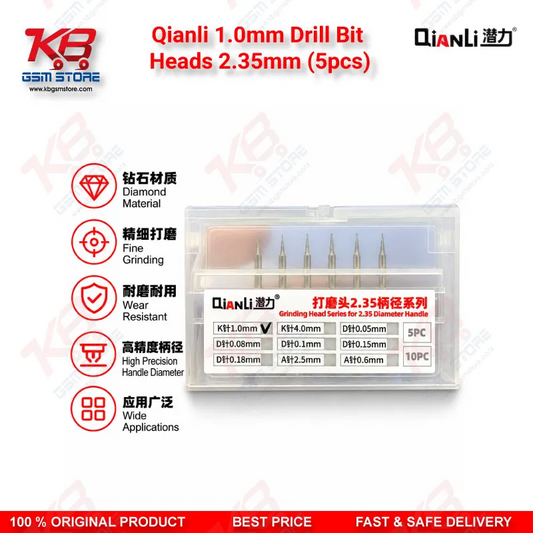 Qianli 1.0mm Drill Bit Heads 2.35mm (5pcs) for Grinding Pen
