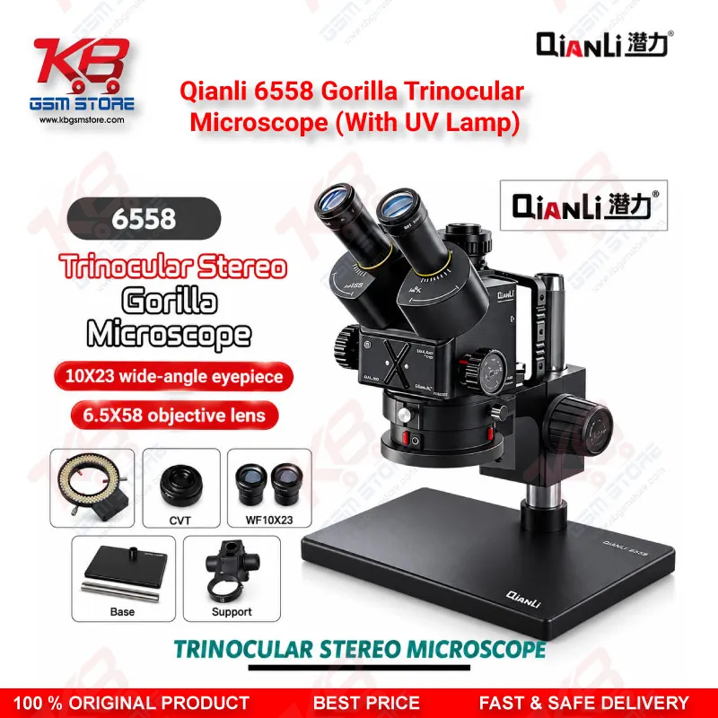 Qianli 6558 Gorilla Trinocular Microscope (With UV Lamp)