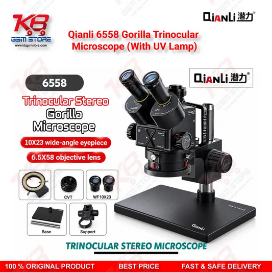 Qianli 6558 Gorilla Trinocular Microscope (With UV Lamp)