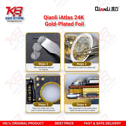 Qianli iAtlas 24K Gold-Plated Foil – Explosion-Proof Reballing Support Gasket for Motherboard Middle Frame & Chip Soldering