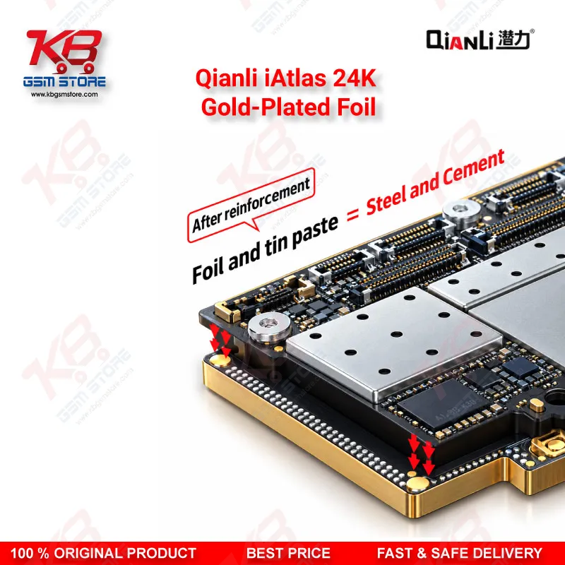 Qianli iAtlas 24K Gold-Plated Foil – Explosion-Proof Reballing Support Gasket for Motherboard Middle Frame & Chip Soldering