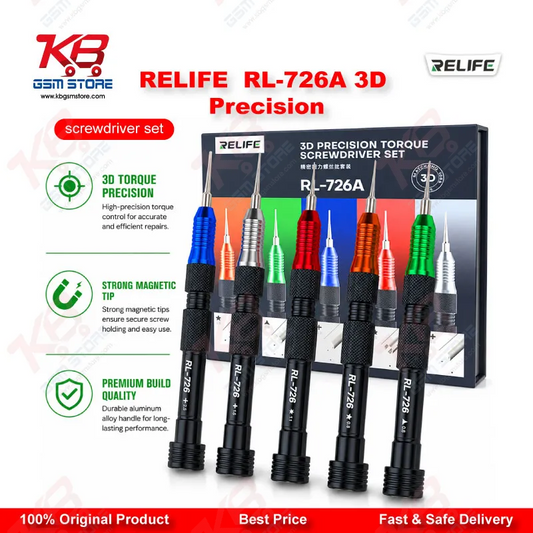 RELIFE RL-726A 3D Precision Torque Screwdriver Set – 5 in 1 S2 Steel Bits