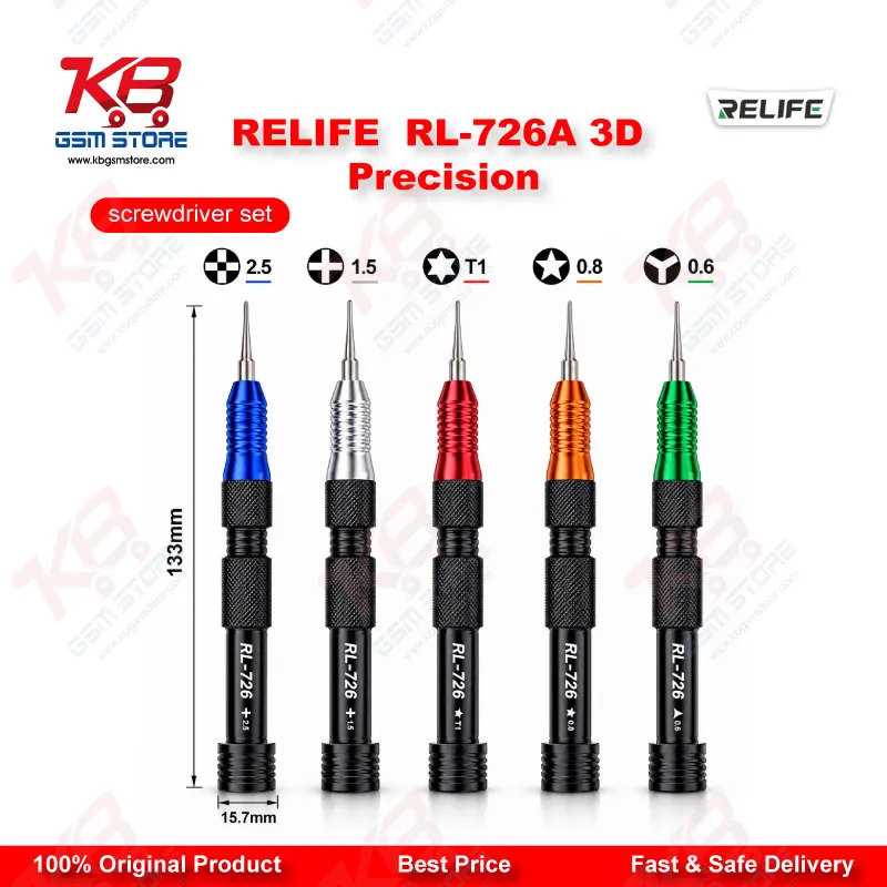 RELIFE RL-726A 3D Precision Torque Screwdriver Set – 5 in 1 S2 Steel Bits