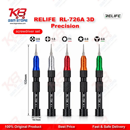 RELIFE RL-726A 3D Precision Torque Screwdriver Set – 5 in 1 S2 Steel Bits