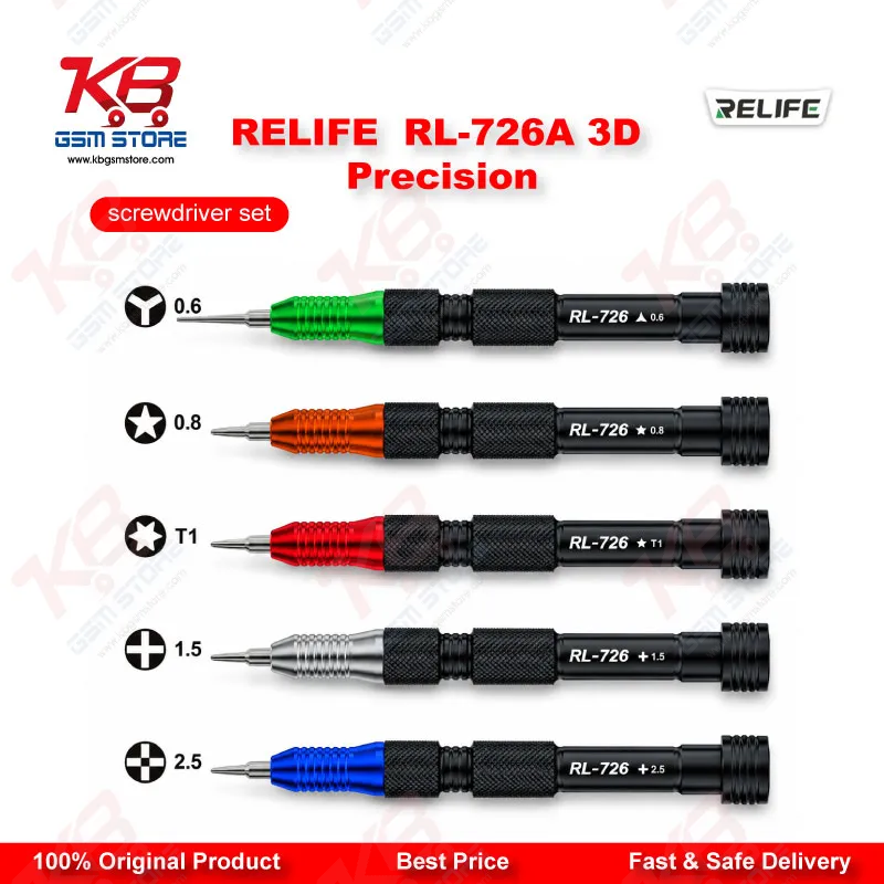 RELIFE RL-726A 3D Precision Torque Screwdriver Set – 5 in 1 S2 Steel Bits