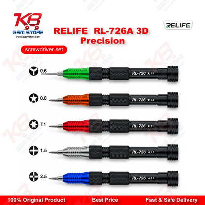 RELIFE RL-726A 3D Precision Torque Screwdriver Set – 5 in 1 S2 Steel Bits