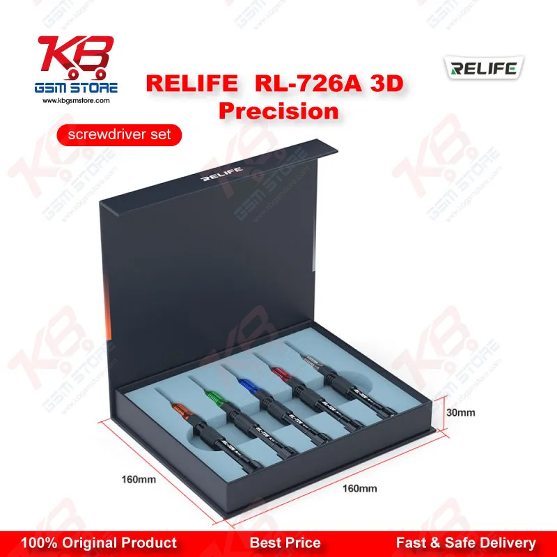 RELIFE RL-726A 3D Precision Torque Screwdriver Set – 5 in 1 S2 Steel Bits