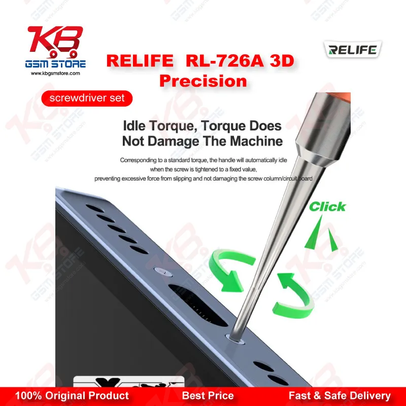RELIFE RL-726A 3D Precision Torque Screwdriver Set – 5 in 1 S2 Steel Bits