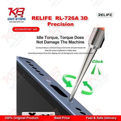 RELIFE RL-726A 3D Precision Torque Screwdriver Set – 5 in 1 S2 Steel Bits