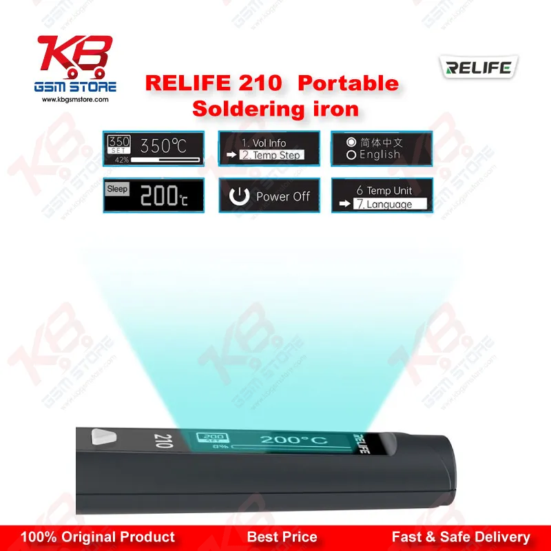 RELIFE RL-210 Portable Soldering Iron 60W OLED Display for Mobile Repair