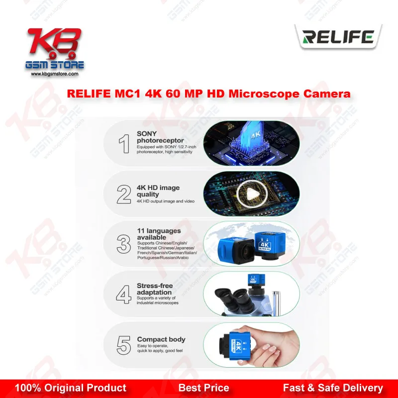 Relife MC1 4K HD Microscope Camera