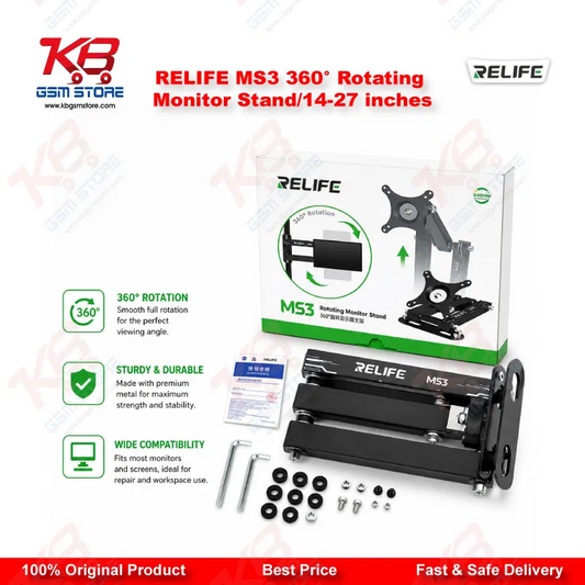 RELIFE MS3 360° Rotating Wall Mount Monitor Stand – 14 to 27 Inch