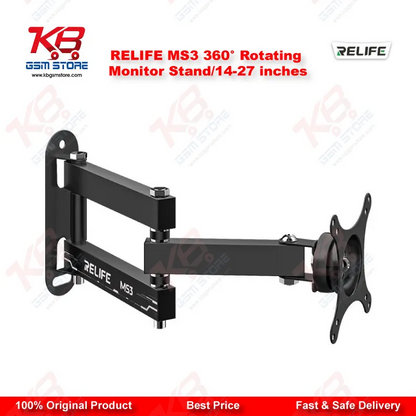 RELIFE MS3 360° Rotating Wall Mount Monitor Stand – 14 to 27 Inch
