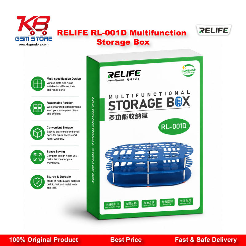 RELIFE RL-001D Multifunction Stainless Steel Storage Box for Mobile Repair Tools