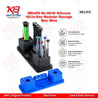 RELIFE RL-001K Silicone All-in-One Modular Storage Box (Blue) – 500°C Heat Resistant