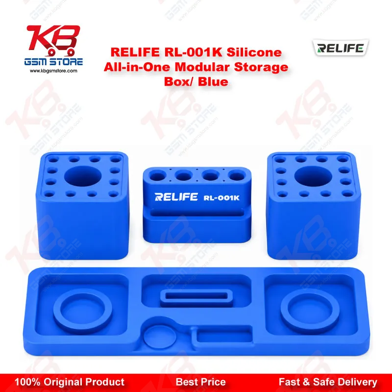 RELIFE RL-001K Silicone All-in-One Modular Storage Box (Blue) – 500°C Heat Resistant
