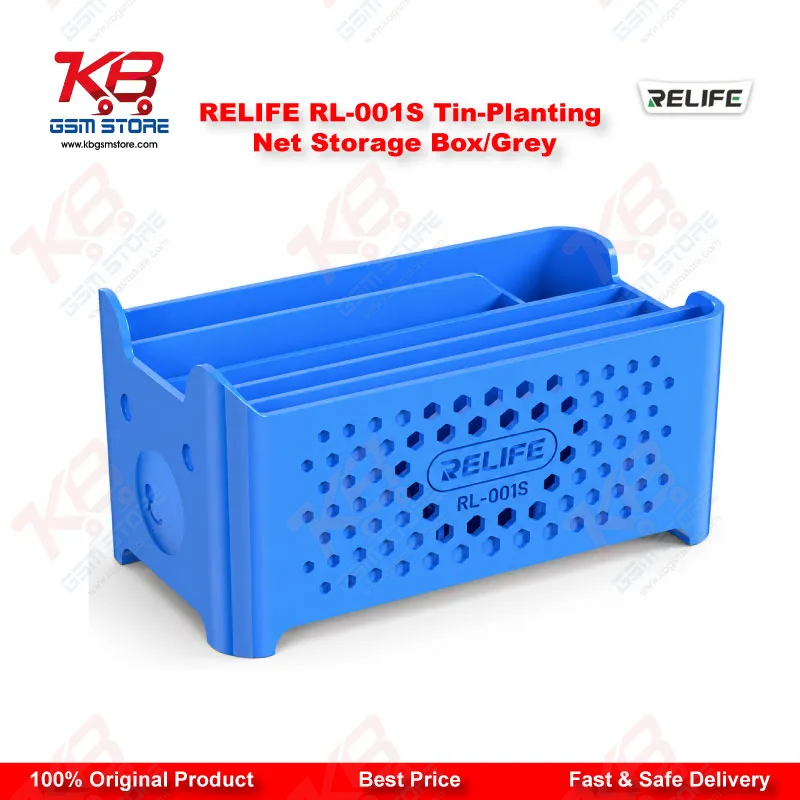 RELIFE RL-001S Tin-Planting Net Storage Box (Grey) – BGA Stencil Organizer for Mobile Repair Workshops