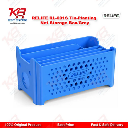 RELIFE RL-001S Tin-Planting Net Storage Box (Grey) – BGA Stencil Organizer for Mobile Repair Workshops