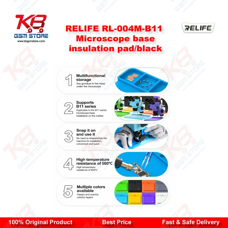 RELIFE RL-004M-B11 Silicone Heat Insulation Pad for Microscope Base