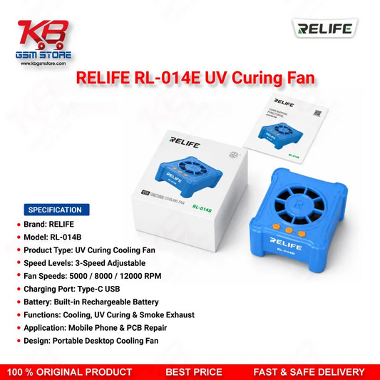 RELIFE RL-014E UV Curing Fan – 3-in-1 UV Curing, Smoke Exhaust & Cooling Tool