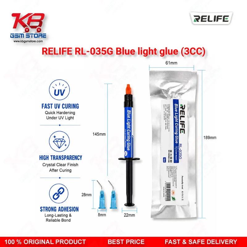 RELIFE RL-035G Blue Light Glue (3CC) – UV Curing Adhesive for Camera Lens Repair