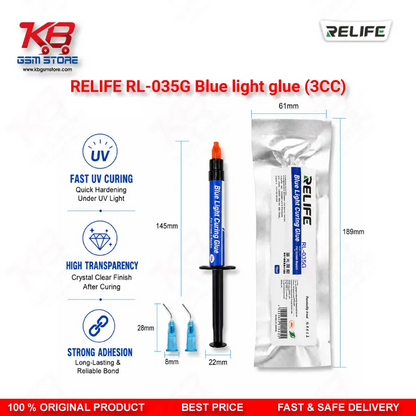 RELIFE RL-035G Blue Light Glue (3CC) – UV Curing Adhesive for Camera Lens Repair