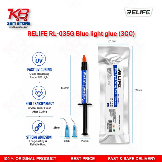 RELIFE RL-035G Blue Light Glue (3CC) – UV Curing Adhesive for Camera Lens Repair