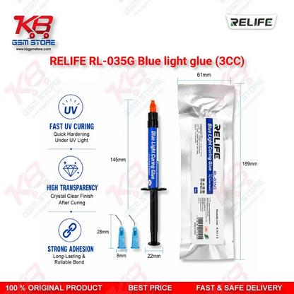 RELIFE RL-035G Blue Light Glue (3CC) – UV Curing Adhesive for Camera Lens Repair