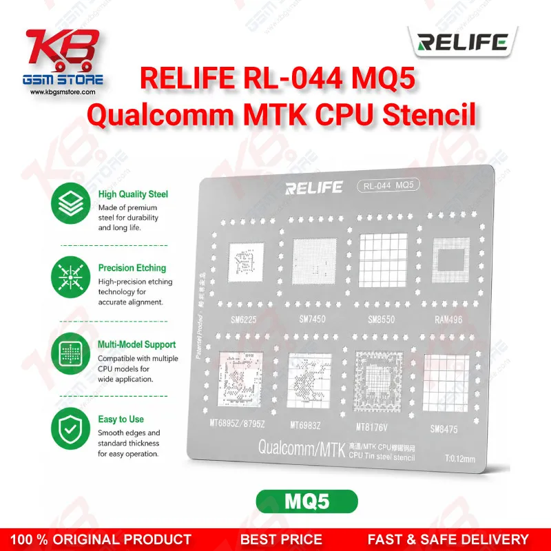 Relife RL-044 MQ5 Qualcomm MTK CPU BGA Reballing Stencil