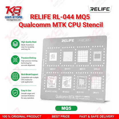 Relife RL-044 MQ5 Qualcomm MTK CPU BGA Reballing Stencil
