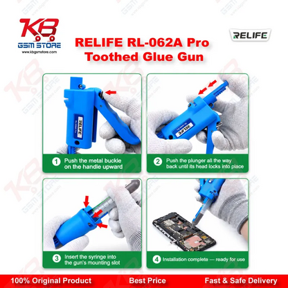 RELIFE RL-062A Pro Toothed Glue Gun – 10CC Manual Solder Paste & Flux Dispenser