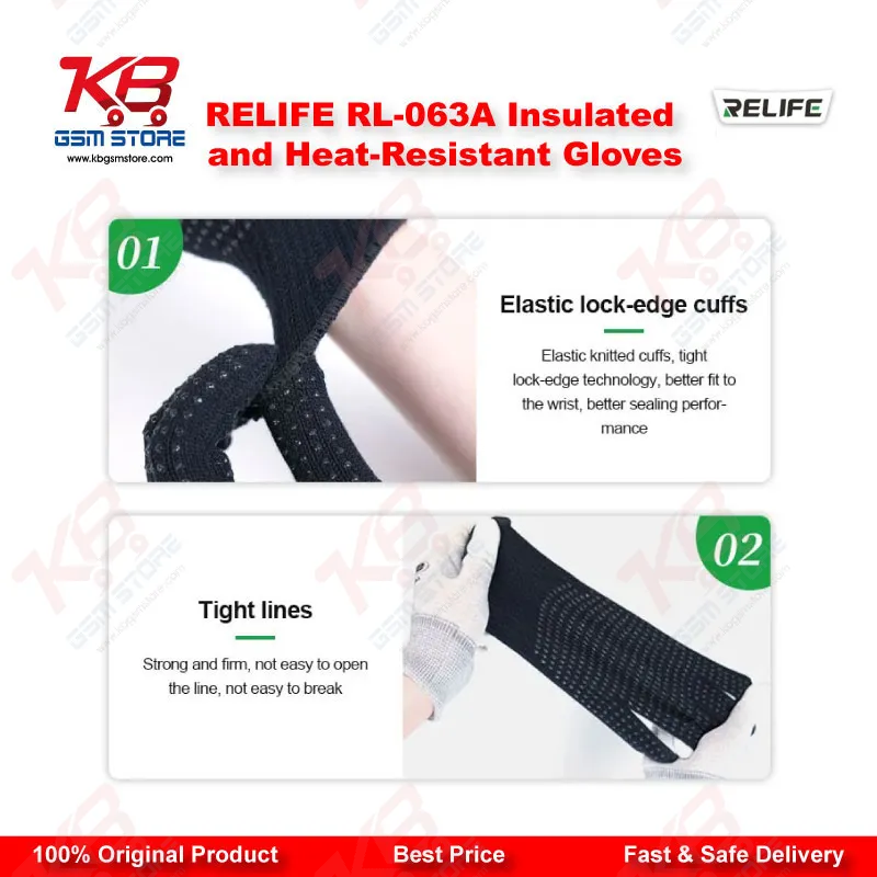 RELIFE RL-063A Insulated Heat-Resistant Repair Gloves – Anti-Slip Aramid Safety Gloves for Mobile Repair Technicians
