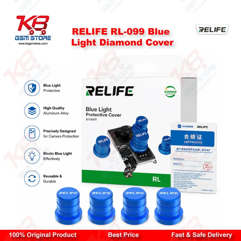 RELIFE RL-099 Blue Light Diamond Cover – Magnetic Camera Lens Protector for Mobile Repair