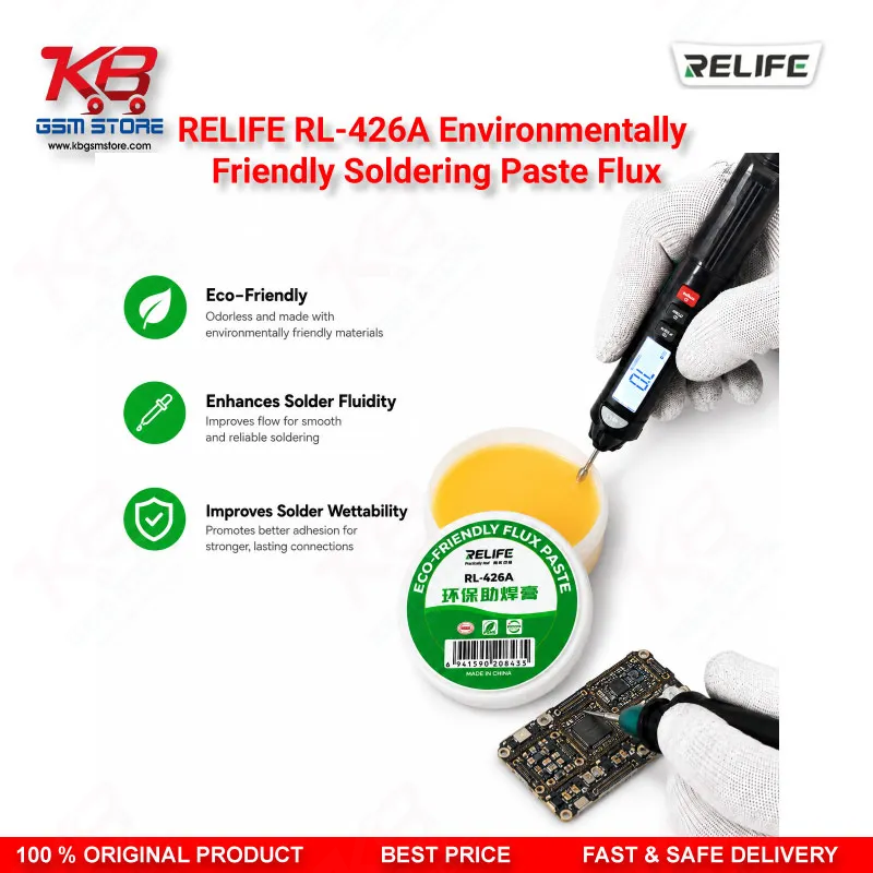 RELIFE RL-426A Environmentally Friendly Soldering Paste Flux 30g — High Purity Lead-Free Flux for BGA, SMT & PCB Repair