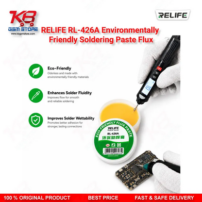 RELIFE RL-426A Environmentally Friendly Soldering Paste Flux 30g — High Purity Lead-Free Flux for BGA, SMT & PCB Repair