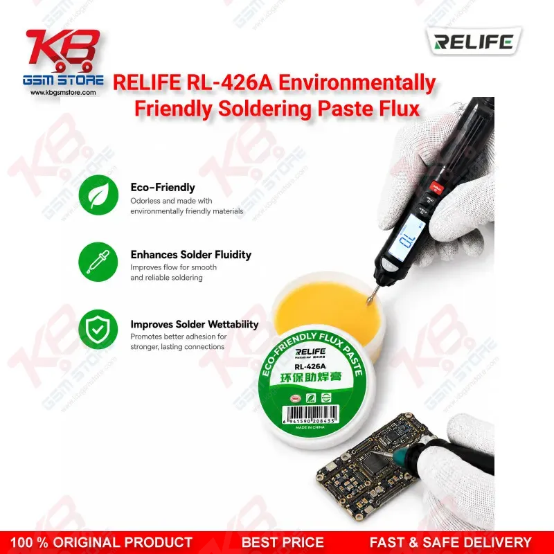 RELIFE RL-426A Environmentally Friendly Soldering Paste Flux 30g — High Purity Lead-Free Flux for BGA, SMT & PCB Repair