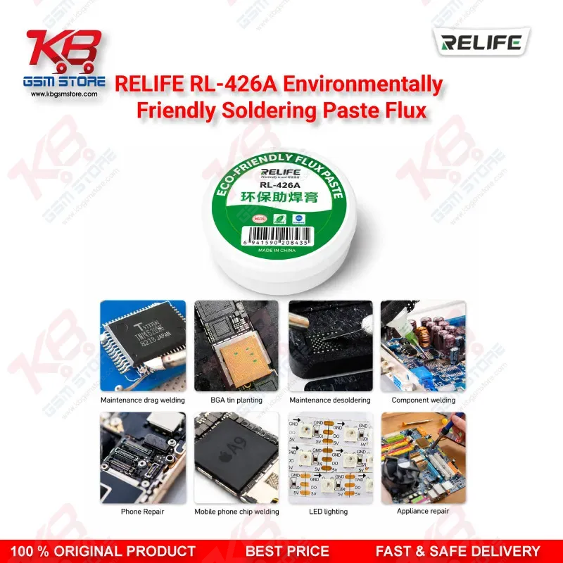 RELIFE RL-426A Environmentally Friendly Soldering Paste Flux 30g — High Purity Lead-Free Flux for BGA, SMT & PCB Repair