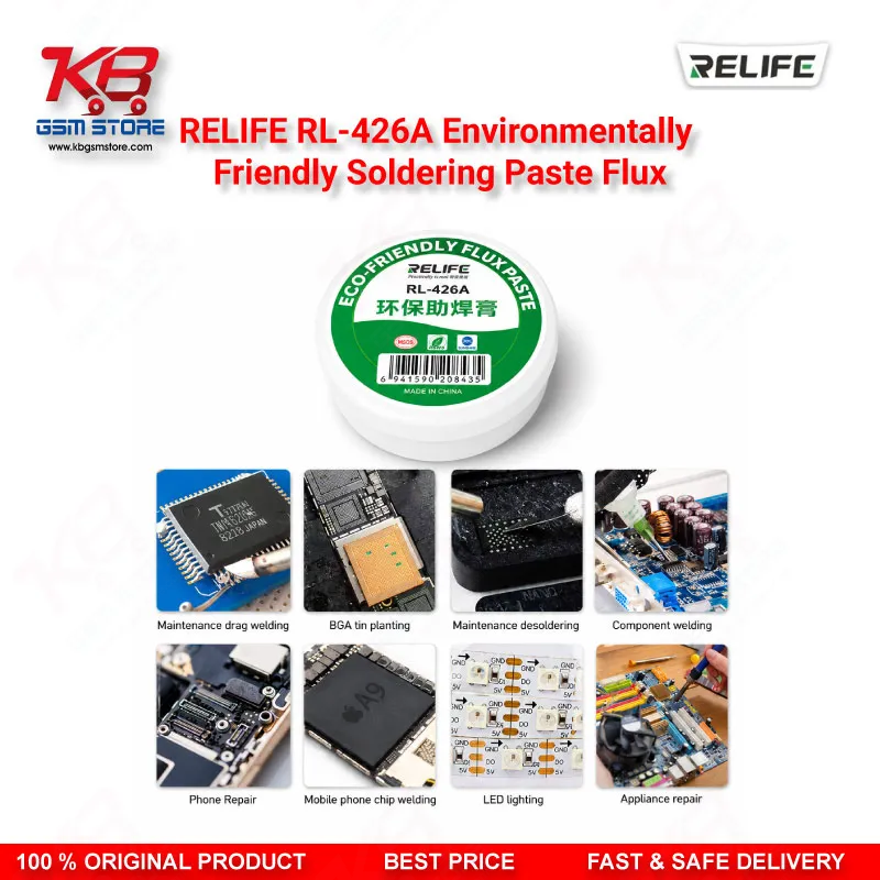 RELIFE RL-426A Environmentally Friendly Soldering Paste Flux 30g — High Purity Lead-Free Flux for BGA, SMT & PCB Repair