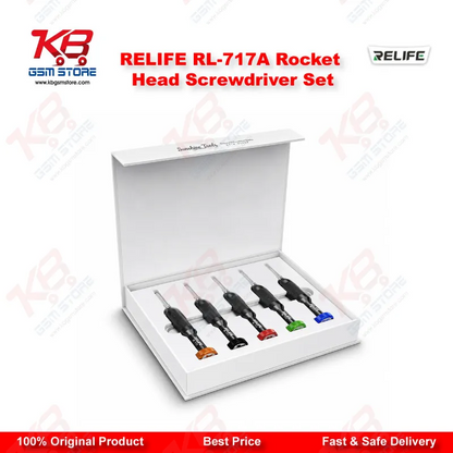 RELIFE RL-717A Rocket Head Precision Screwdriver Set (5-in-1) – IP17 & Android Compatible