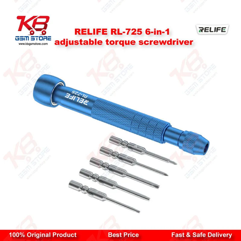 RELIFE RL-725 6-in-1 Adjustable Torque Screwdriver – Precision Repair Tool for iPhone, Android & Electronics