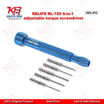 RELIFE RL-725 6-in-1 Adjustable Torque Screwdriver – Precision Repair Tool for iPhone, Android & Electronics